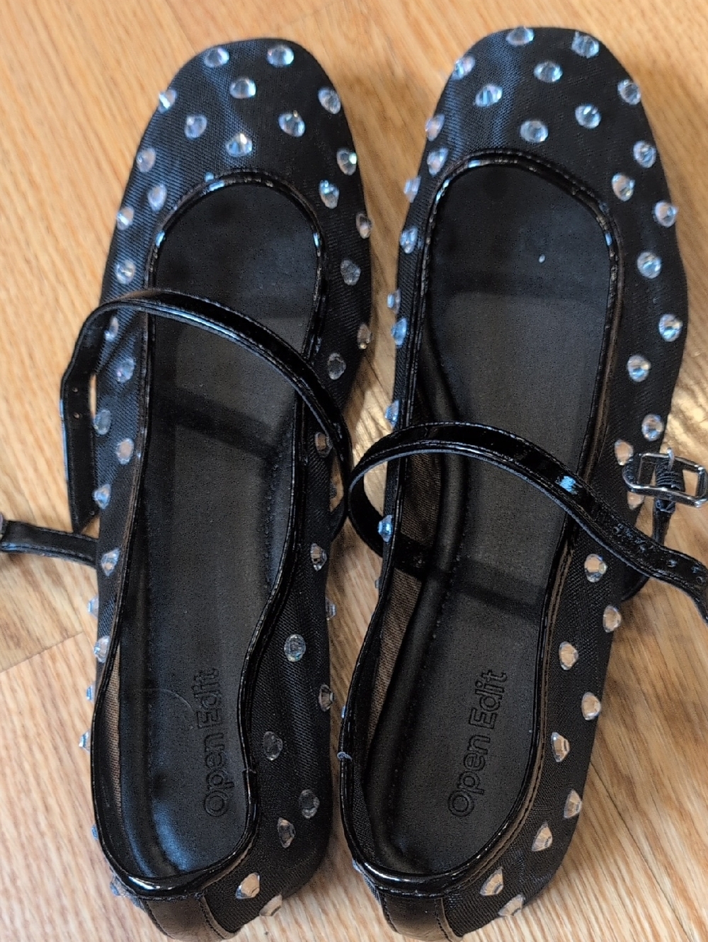 Black Mesh Mary Janes